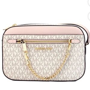 Michael Kors Pink and Cream Crossbody Bag